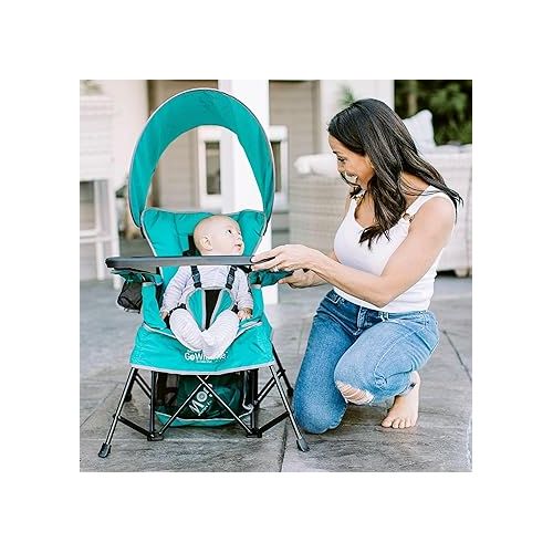  Baby Delight Go with Me Venture Portable Chair | Indoor and Outdoor | Sun Canopy | 3 Child Growth Stages | Teal