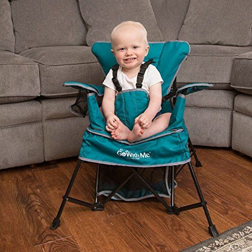  Baby Delight Go with Me Chair | Indoor/Outdoor Chair with Sun Canopy | Teal | Portable Chair converts to 3 Child Growth Stages: Sitting, Standing and Big Kid | 3 Months to 75 lbs |