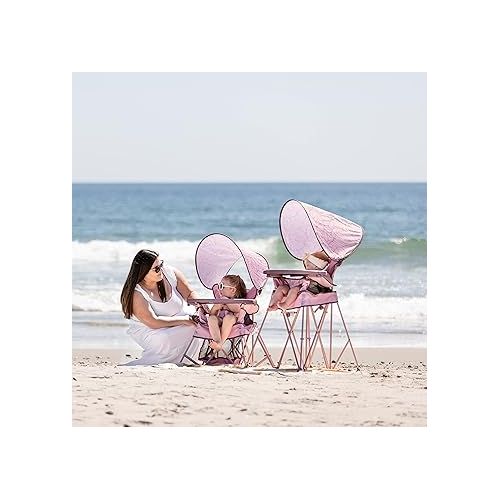  Baby Delight Go with Me Uplift Deluxe Portable High Chair | Travel High Chair | Sun Canopy | Indoor and Outdoor | Canyon Rose