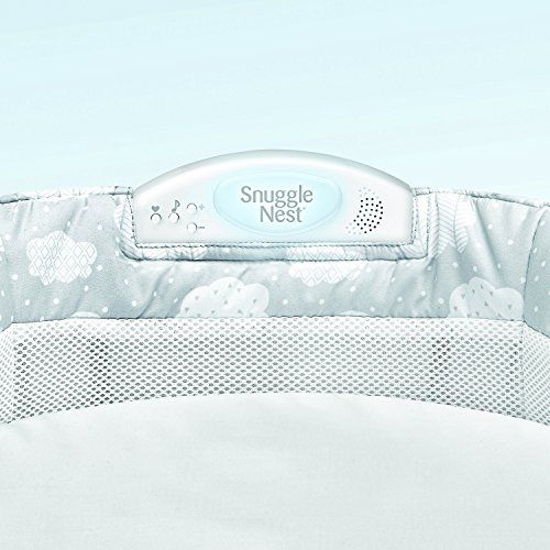  [아마존베스트]Baby Delight Snuggle Nest Harmony Infant Sleeper/Baby Bed with Incline Wedge | Silver Clouds Fabric Pattern | Portable Bassinet/Co-Sleeper with Sound & Light Unit | Waterproof Foam