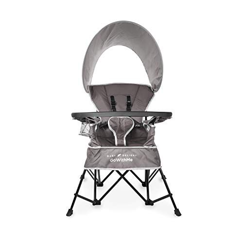  [아마존베스트]Baby Delight Go with Me Chair | Indoor/Outdoor Chair with Sun Canopy | Gray | Portable Chair converts to 3 Child Growth Stages: Sitting, Standing and Big Kid | 3 Months to 75 lbs |