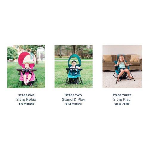  [아마존베스트]Baby Delight Go with Me Chair | Indoor/Outdoor Chair with Sun Canopy | Gray | Portable Chair converts to 3 Child Growth Stages: Sitting, Standing and Big Kid | 3 Months to 75 lbs |