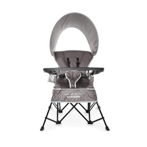  [아마존베스트]Baby Delight Go with Me Chair | Indoor/Outdoor Chair with Sun Canopy | Gray | Portable Chair converts to 3 Child Growth Stages: Sitting, Standing and Big Kid | 3 Months to 75 lbs |