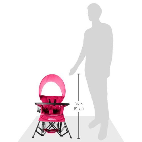  Baby Delight Go with Me Chair | Indoor/Outdoor Chair with Sun Canopy | Pink | Portable Chair converts to 3 Child Growth Stages: Sitting, Standing and Big Kid | 3 Months to 75 lbs |