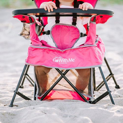  Baby Delight Go with Me Chair | Indoor/Outdoor Chair with Sun Canopy | Pink | Portable Chair converts to 3 Child Growth Stages: Sitting, Standing and Big Kid | 3 Months to 75 lbs |