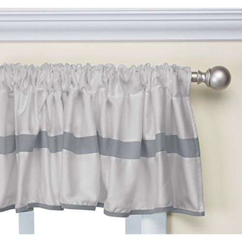  Baby Doll Bedding Modern Hotel Style Window Valance, Grey