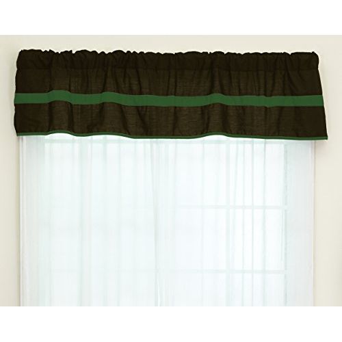  [아마존베스트]Baby Doll Bedding Solid Stripe Window Valance, Brown/Green