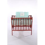 BabyDoll Bedding Baby Doll Bedding Gingham with Elephant Applique Mini CribPort-a-Crib Bedding Set, Mint