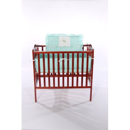  BabyDoll Bedding Baby Doll Bedding Gingham with Elephant Applique Mini CribPort-a-Crib Bedding Set, Mint