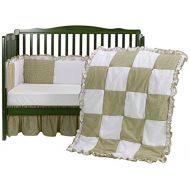 BabyDoll Bedding Baby Doll Bedding GingahamEyelet Patchwork Crib Bedding Set, Beige, 4 Piece