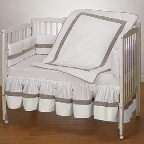  BabyDoll Bedding Baby Doll Bedding Classic II Mini CribPort-a-Crib Bedding Set, Ecru