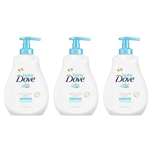  [아마존베스트]Baby Dove Rich Moisture Tip to Toe Baby Wash and Shampoo 13 oz, 3 count