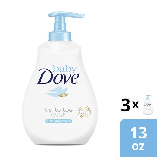  [아마존베스트]Baby Dove Rich Moisture Tip to Toe Baby Wash and Shampoo 13 oz, 3 count