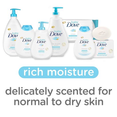  [아마존베스트]Baby Dove Rich Moisture Tip to Toe Baby Wash and Shampoo 13 oz, 3 count