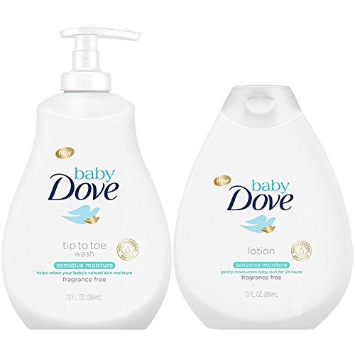  Baby Dove Sensitive Moisture Bundle: Tip to Toe Wash and Lotion, 13 OunceEach