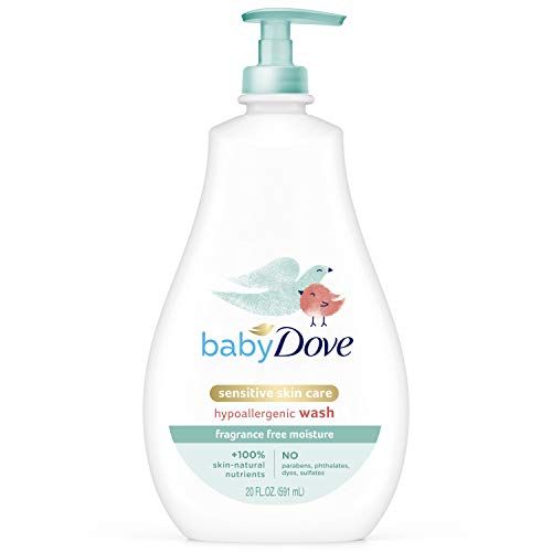  Baby Dove Tip to Toe Baby Wash Sensitive Moisture 20 oz for Sensitive Skin Washes Away Bacteria, Fragrance-Free Baby Wash