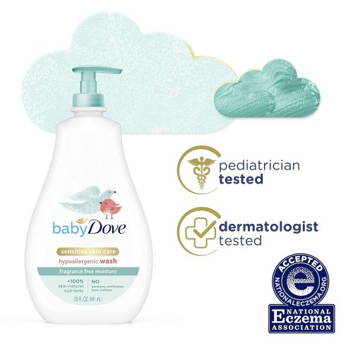  Baby Dove Tip to Toe Baby Wash Sensitive Moisture 20 oz for Sensitive Skin Washes Away Bacteria, Fragrance-Free Baby Wash