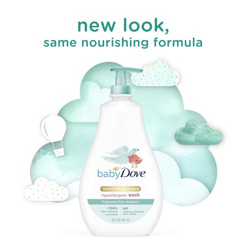  Baby Dove Tip to Toe Baby Wash Sensitive Moisture 20 oz for Sensitive Skin Washes Away Bacteria, Fragrance-Free Baby Wash