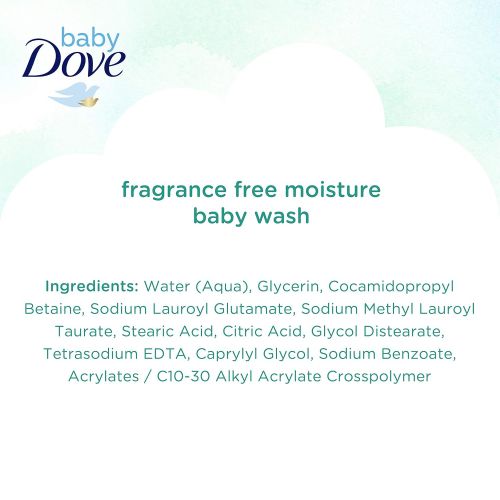  Baby Dove Tip to Toe Baby Wash Sensitive Moisture 20 oz for Sensitive Skin Washes Away Bacteria, Fragrance-Free Baby Wash