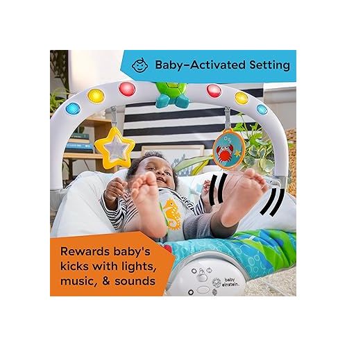 Baby Einstein Ocean Explorers Musical Bouncer Infant Seat, Kick to It Neptune, Unisex, for Ages 0-6 Months up to 20 lbs