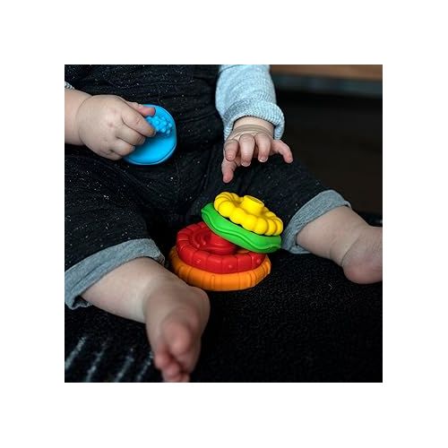  Baby Einstein Stack & Teethe Multi-Textured Easy-to-Grasp 5-Piece Teether Toy Set, Ages 3 Months +