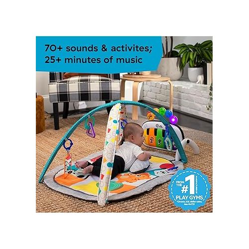  Baby Einstein 4-in-1 Kickin' Tunes Music and Language Play Gym and Piano Tummy Time Activity Mat