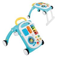 Baby Einstein Musical Mix ‘N Roll 4-in-1 Push Walker, Activity Center, Toddler Table and Floor -Toy for 6 Months+, Blue