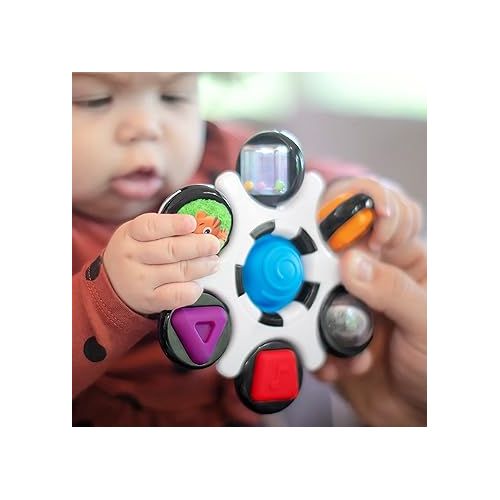  Baby Einstein Curiosity Clutch Fidget Sensory Toy and Pop It Rattle, BPA Free Infant Teether, Age 3 Months+, Multicolored