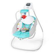 Baby Einstein Ocean Explorers Musical Compact Baby Swing, Vibrating, Multi-Direction, Grey, Unisex, 0-9 Months