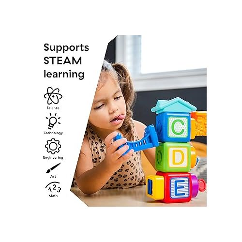  Baby Einstein Connectables 15 Piece Set STEAM Learning Magnetic Blocks Baby 6 Months+ Toddler Montessori Toys for 1 2 3 4 5 Year Old