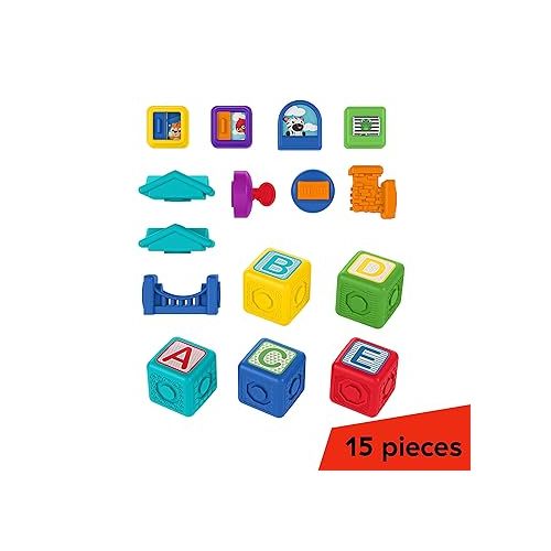  Baby Einstein Connectables 15 Piece Set STEAM Learning Magnetic Blocks Baby 6 Months+ Toddler Montessori Toys for 1 2 3 4 5 Year Old