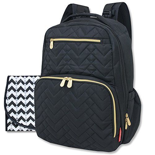  [아마존베스트]Baby Essentials Fisher Price Diaper Bag Backpack - Signature Collection, with Cell Phone and Tablet Pockets and Stroller Clips (Black)