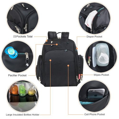  Fisher Price Fastfinder Diaper Bag Backpack (Black)