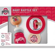 Baby Fanatic MasterPieces NCAA Ohio State Buckeyes, Natural Wood, Non-Toxic, BPA, Phthalates, & Formaldehyde Free, Baby Rattle, 2 Pack