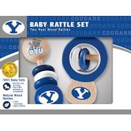Baby Fanatic MasterPieces NCAA Brigham Young BYU Cougars, Natural Wood, Non-Toxic, BPA, Phthalates, & Formaldehyde Free, Baby Rattle, 2 Pack