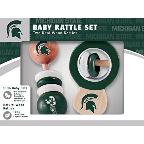  Baby Fanatic Michigan State Wood Rattle Set