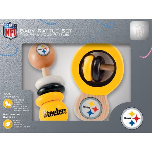  Baby Fanatic NFL Pittsburgh Steelers Baby Rattle Set - 2 Pack