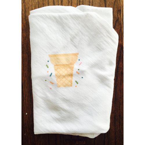  Baby Goes Here Ice Cream Swaddle Baby Blanket