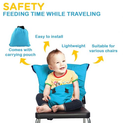 Baby HighChair Harness Portable Travel High Chair Easy Seat for Baby Children Toddler Kids Feeding Eating with...