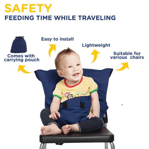  Baby HighChair Harness Portable Travel High Chair Easy Seat for Baby Children Toddler Kids Feeding Eating with...