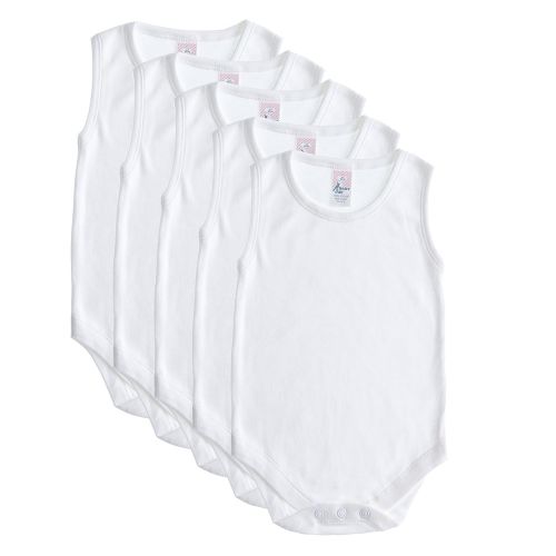  Baby Jay 5 Pack Sleeveless Onesie For Babies and Toddlers - Premium Soft Cotton Bodysuit For Boys and Girls