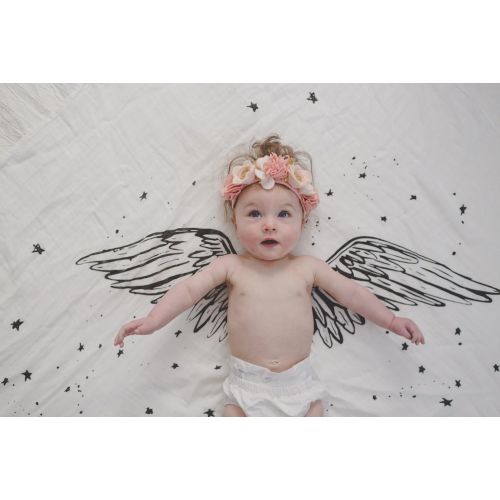 Baby Jives Co Baby Jives Organic Cotton Luxe Swaddle Blanket Tapestry - Angel Wings