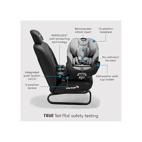  Baby Jogger City Turn Rotating Convertible Car Seat, Unique 180-Degree Turn, Lightweight COOLMAX Fabric, Pike