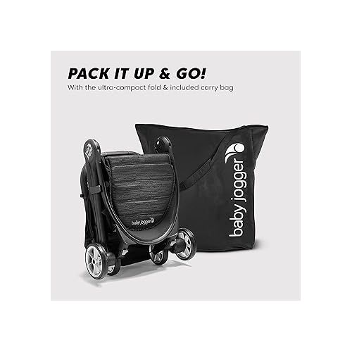  Baby Jogger City Tour 2 Ultra-Compact Travel Stroller, Jet, Lightweight, Foldable, Ideal for Traveling