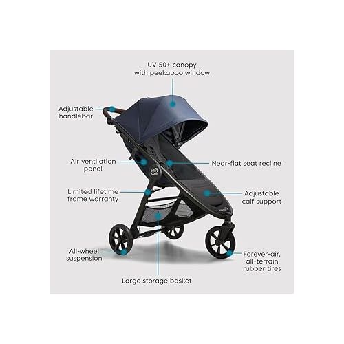  Baby Jogger City Mini GT2 All-Terrain Stroller, Storm Blue