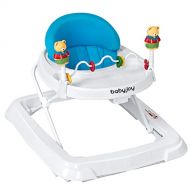 [아마존베스트]BABY JOY Baby Walker, Foldable Activity Walker Helper with Adjustable Height, Baby Activity Walker with High Back Padded Seat & Bear Toys, Blue