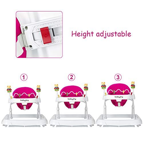  [아마존베스트]BABY JOY Baby Walker, Foldable Activity Walker Helper with Adjustable Height, Baby Activity Walker...