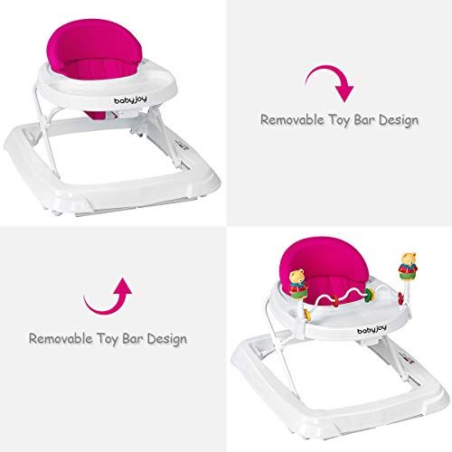  [아마존베스트]BABY JOY Baby Walker, Foldable Activity Walker Helper with Adjustable Height, Baby Activity Walker...