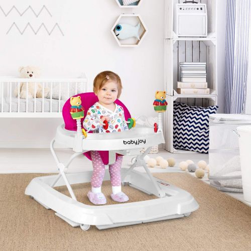  [아마존베스트]BABY JOY Baby Walker, Foldable Activity Walker Helper with Adjustable Height, Baby Activity Walker...