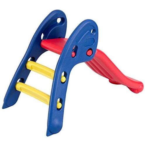  [아마존베스트]BABY JOY Folding Slide, Indoor First Slide Plastic Play Slide Climber Kids (Ellipse Rail)